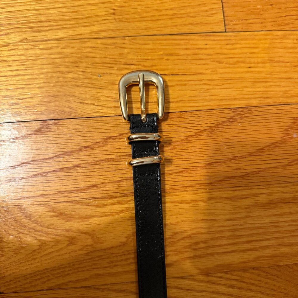 Sezane Livie Belt Patent Black T105